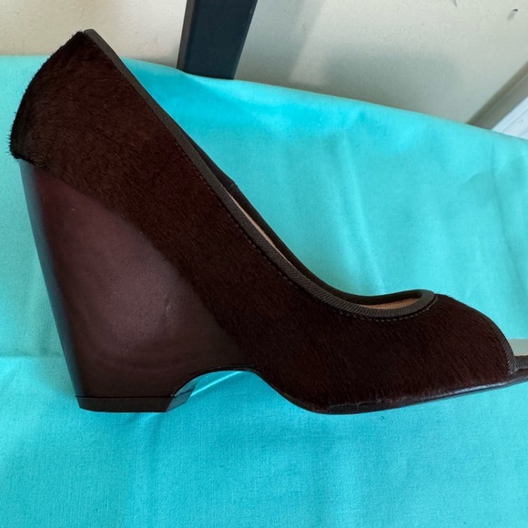 Giuseppe Zanotti Dark Brown Peep-Toe Heels - Picture 7 of 13